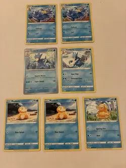 Lot Of 7 Psyduck and Golduck Pokemon Cards - Image 1