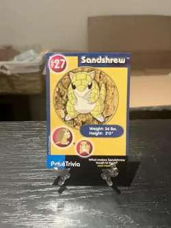 1999 Burger King Poketrivia Card #27 Sandshrew LP - Image 1