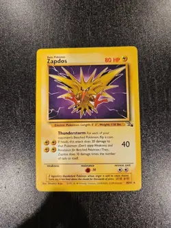 Pokemon TCG Zapdos Fossil Card 30/62 Unlimited Rare Non-Holo WOTC Vintage - Image 1