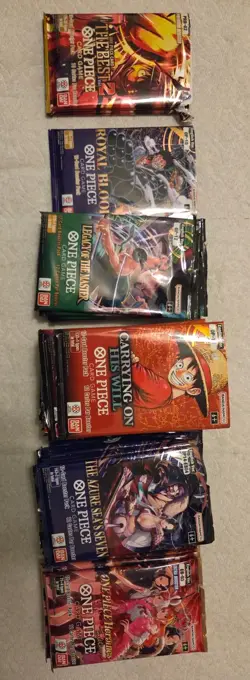 Bandai One Piece OPENED BULK Card Game Booster Packs 41 opened packs Mixed Lot - Image 1