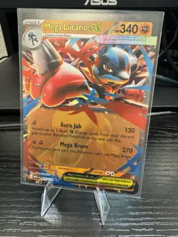 Mega Lucario EX 077/132 Mega Evolution Full Art Holo Pokemon Card NM - Image 1