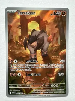 Pokemon TCG White Flare Terrakion Card 135/86 Illustration Rare - Image 1