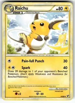 Raichu 33/90 Undaunted MP Pokemon Card TCG - Image 1