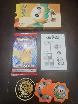 McDonalds Happy Meal Toy - 2022 Pokemon Battle Cards - Rowlet #6 Sealed Pack Box - Image 1