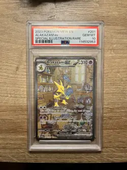 PSA 10 GEM MINT Alakazam ex 201/165 Sv: Scarlet & Violet 151 Holo SIR Pokemon - Image 1