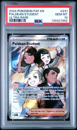 2024 Pokemon Paldean Student Trainer Card PSA 10 Ultra Rare #231/091 - Image 1
