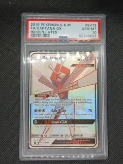 2019 POKEMON SUN & MOON HIDDEN FATES #SV73 FULL ART/KARTANA GX PSA 10 - Image 1