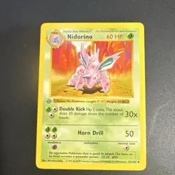 Pokemon TCG Nidorino 1st Edition Shadowless Base Set - Image 1