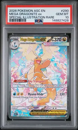 2026 POKEMON ASCENDED HEROES SPECIAL ILLUSTRATION RARE MEGA DRAGONITE EX PSA 10 - Image 1