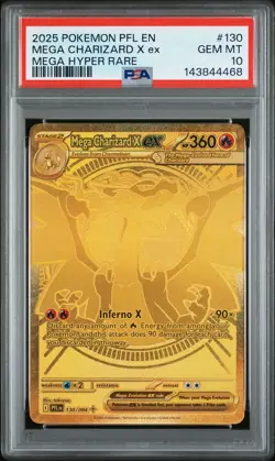 2025 POKEMON PFL EN-PHANTASMAL FLAMES MEGA HYPER RARE MEGA CHARIZARD X EX PSA 10 - Image 1