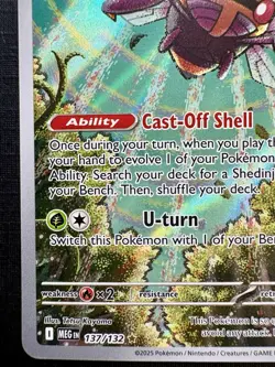 Pokemon TCG: 2025 Ninjask 137/132-ILLUSTRATION RARE HOLO-Mega Evolution - Image 4