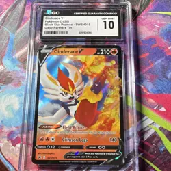 Pokemon Cinderace V SWSH015 Promo Sword Shield CGC 10 Holo English - Image 1