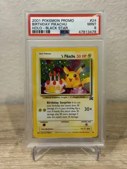 *PSA 9* Birthday Pikachu ______'s Pikachu 24/53 WOTC Promo Holo Vintage Pokemon - Image 1