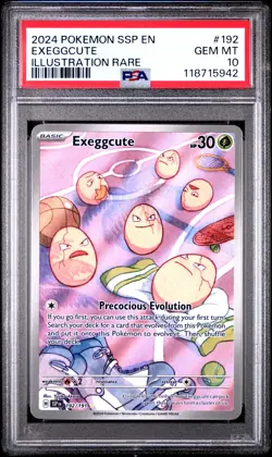 2024 POKEMON SSP EN-SURGING SPARKS ILLUSTRATION RARE #192 EXEGGCUTE PSA 10 - Image 1