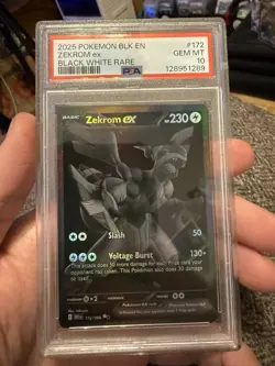 2025 POKEMON BLK EN-BLACK BOLT BLACK WHITE RARE #172 ZEKROM EX PSA 10 - Image 1