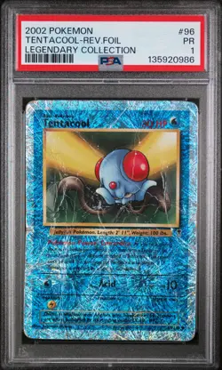 PSA 1 Tentacool Reverse Holo Pokemon Legendary Collection 96/110 Pokemon Card - Image 1