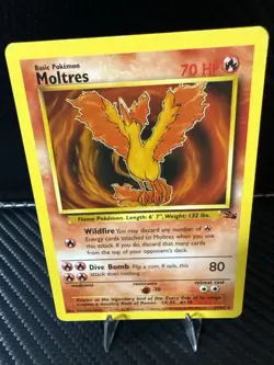 Moltres 27/62 Fossil Non-Holo Rare LP WOTC 1999 Pokemon Card Vintage - Image 1