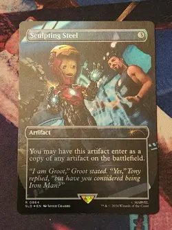 MTG Secret Lair - Marvel - Iron Man - Sculpting Steel FOIL NM Groot - Image 1