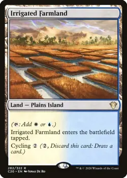 MTG Magic the Gathering Irrigated Farmland (282/355) Commander 2020 LP - Image 1