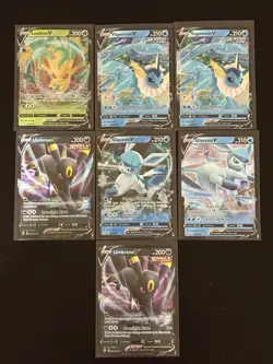 Pokemon V Card Lot Of 7 Eeveelutions Umbreon Vaporeon Glacion Leafeon All NM - Image 1