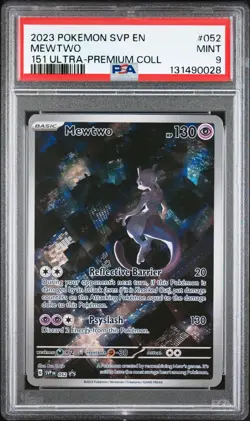 2023 POKEMON SVP EN-SV BLACK STAR PROMO 151 ULTRA-PREM COLL #052 MEWTWO PSA 9 - Image 1