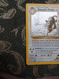 Pokemon TCG Giovanni's Persian 8/132 Gym Challenge Holo Rare LP - Image 3