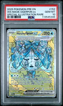 2025 POKEMON PRE EN-PRISMATIC EVOLUTIONS #152 WELLSPRING MASK OGERPON EX PSA 10 - Image 1