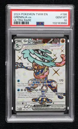 Greninja ex Ultra Rare Pokemon Scarlet & Violet: Twilight Masquerade TWM PSA 10 - Image 1