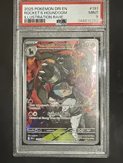 Pokemon TCG Team Rockets Houndoom 191 Full Art IR Destined Rivals PSA 9 MINT - Image 1