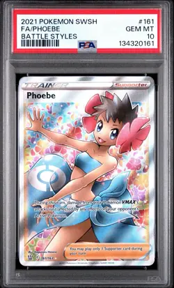 2021 Pokemon Battle Styles Phoebe #161 Full Art Trainer SWSH PSA 10 Gem Mint - Image 1