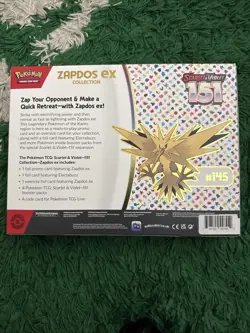 Pokemon TCG Scarlet & Violet 151 Zapdos EX Collection Box Sealed NEW - Image 2