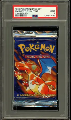 Pokemon 1999 Vintage WOTC Base Set Charizard Sealed Booster Pack PSA 9 - Image 1