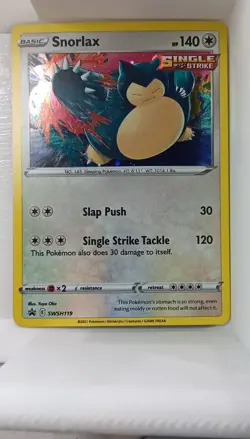 Snorlax SWSH119 Single Strike Holo Promo 140 HP SWSH Sword & Shield Pokemon TCG - Image 1