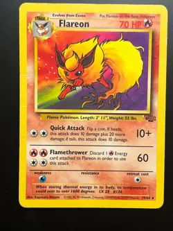 💥 Flareon | Pokemon TCG 1999 | (Jungle Set) Non Holo Vintage # 19/64 - Image 1
