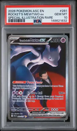 2026 POKEMON ASCENDED HEROES SPECIAL ILLUSTRATION TEAM ROCKET'S MEWTWO EX PSA 10 - Image 1