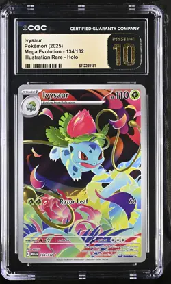 IVYSAUR Mega Evolution Illustration Rare #134 CGC Pristine 10 Pokemon - Image 1