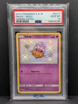 Inkay SV17/SV94 Hidden Fates: Shiny Vault Holo Rare Pokemon TCG PSA 10 - Image 1