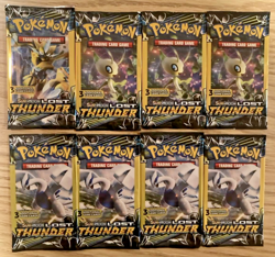 Pokemon Lost Thunder 3 Card Booster Packs - Lot of 8 Packs - HEAVY up to 7.94g - Image 1