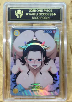 NICO ROBIN Waifu Goddess Holographic Card CUSTOM MADE Black label - Image 2