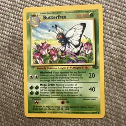 1999 Original Pokemon Base Set card: Butterfree 33/64 Jungle rare - Image 1
