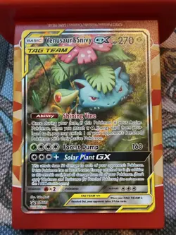 Pokemon Venusaur & Snivy GX Full Art Promo TAG TEAM Holo SM229 Card - Image 1