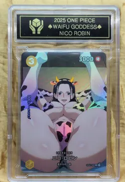 NICO ROBIN Waifu Goddess Holographic Card CUSTOM MADE Black label - Image 1
