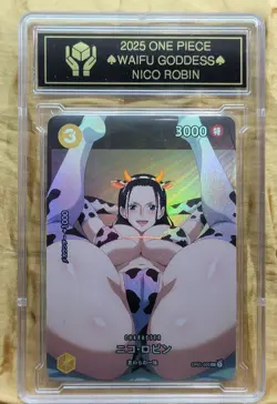 NICO ROBIN Waifu Goddess Holographic Card CUSTOM MADE Black label - Image 2