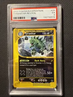 🔥PSA 5 Tyranitar Expedition Reverse Holo Card Rare 29/165 Pokemon - Image 1