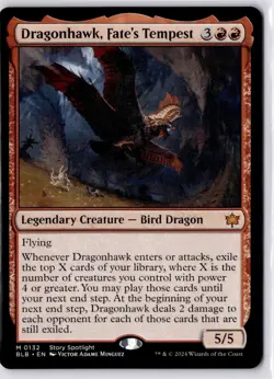 Dragonhawk, Fate's Tempest Bloomburrow Regular NM M 0132 - Image 1