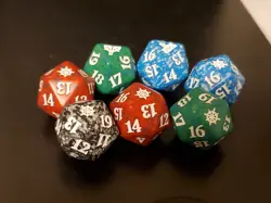 MTG Spindown Rivals of Ixalan + Ixalan Set of 7 - Life Counter D20 Dice 20 Sided - Image 1