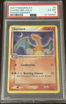 2007 Pokemon EX Power Keepers Charizard-Holo #6 PSA EX-MT 6 - Image 1