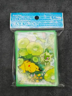 Pikachu & Sprigatito Green Pokemon Center Card Sleeves (64, New - Sealed) - Image 1
