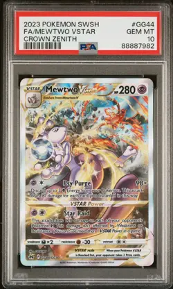 Pokemon Mewtwo VSTAR GG44/GG70 Crown Zenith Galarian Gallery PSA 10 Holo - Image 1