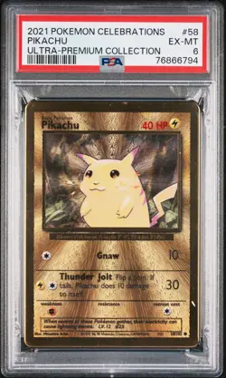 2021 POKEMON CELEBRATIONS ULTRA-PREMIUM COLLECTION #58 PIKACHU PSA 6 - Image 1